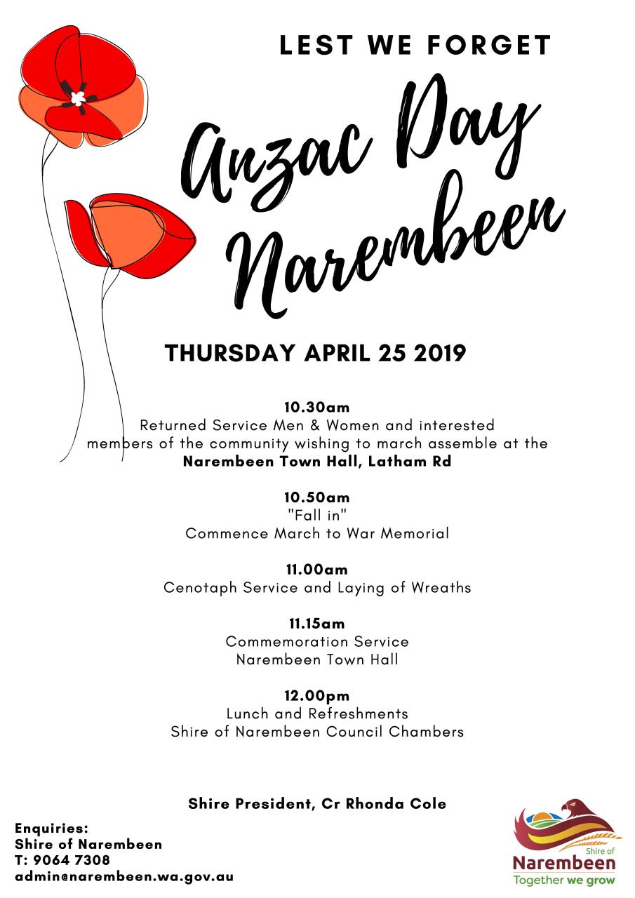 ANZAC Day 2019 Program