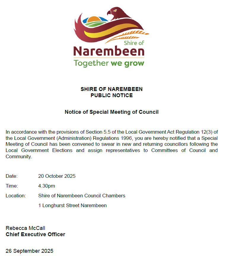 Public Notice - Special Meeting of Council